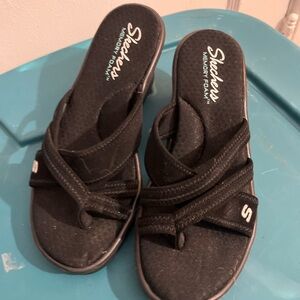 Skechers Women's Black Slide Sandals